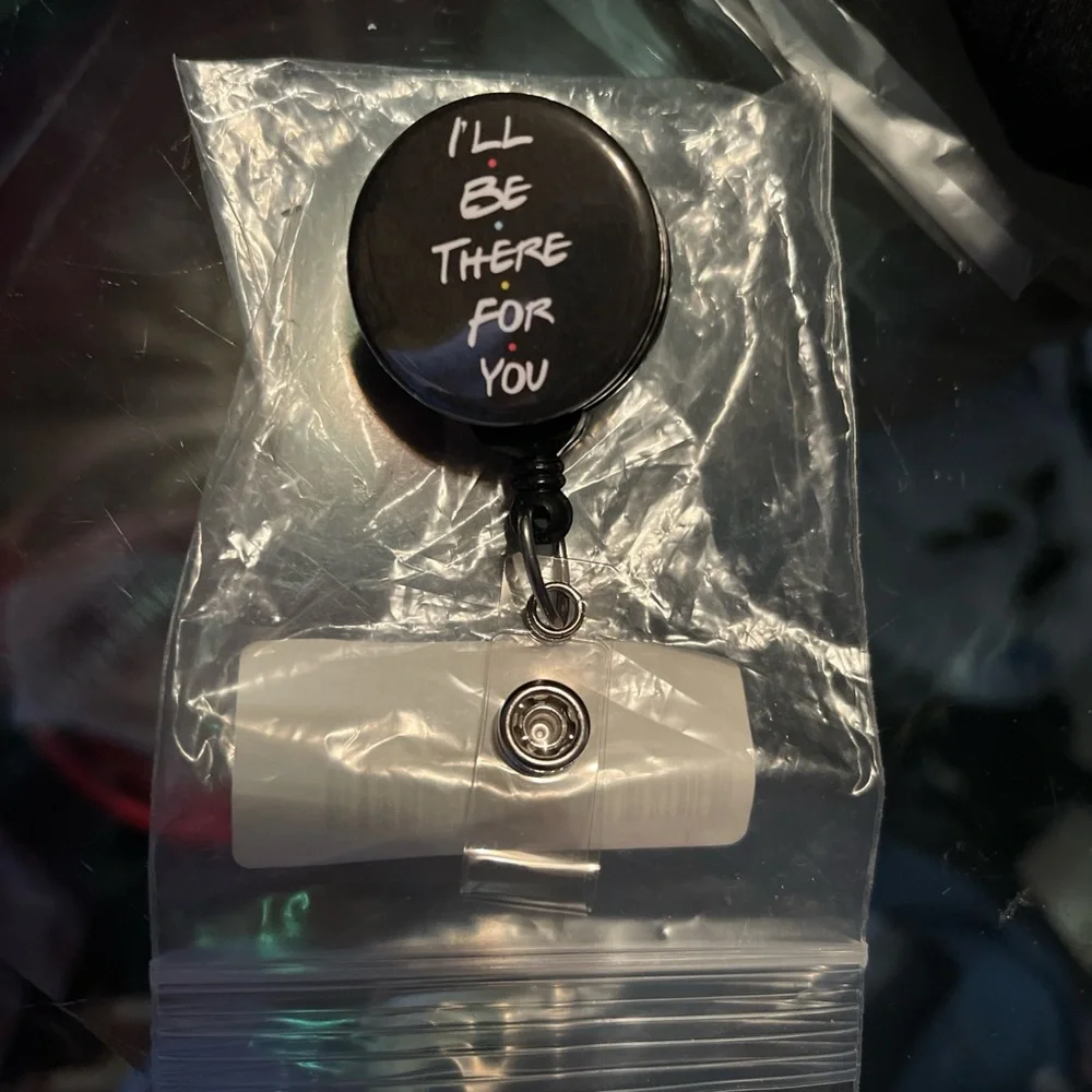 Black Retractable Badge Reel with Motivational Text